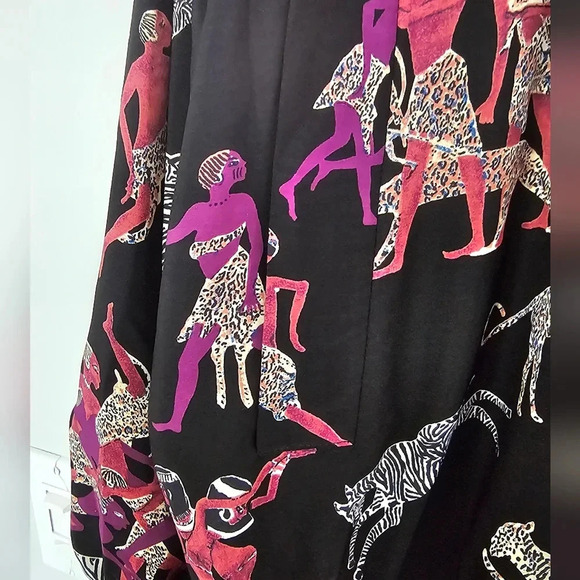 Via Ripatti Designs California  Jacket African Print Zip Black Sz XL - Picture 4 of 5